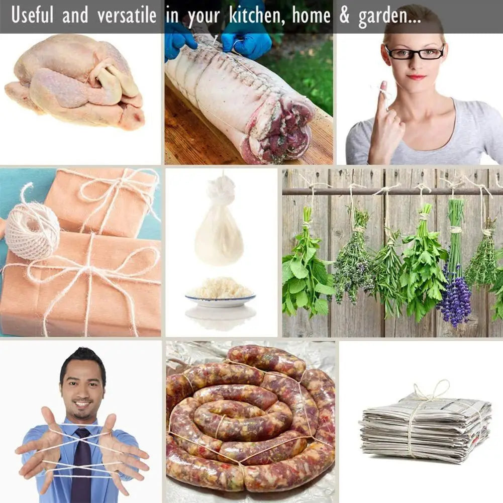 Cooking Tools Butcher's Cotton Twine Meat Prep Trussing Turkey Barbecue Strings Meat Sausage Tie Rope Meat Prep Trussing 70m Oasis Select