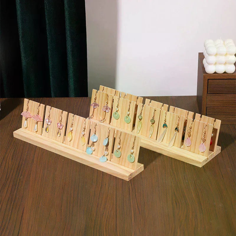 Wooden Earring Display Stand | Single, Double & Triple Row Jewelry Display Stand Oasis Select