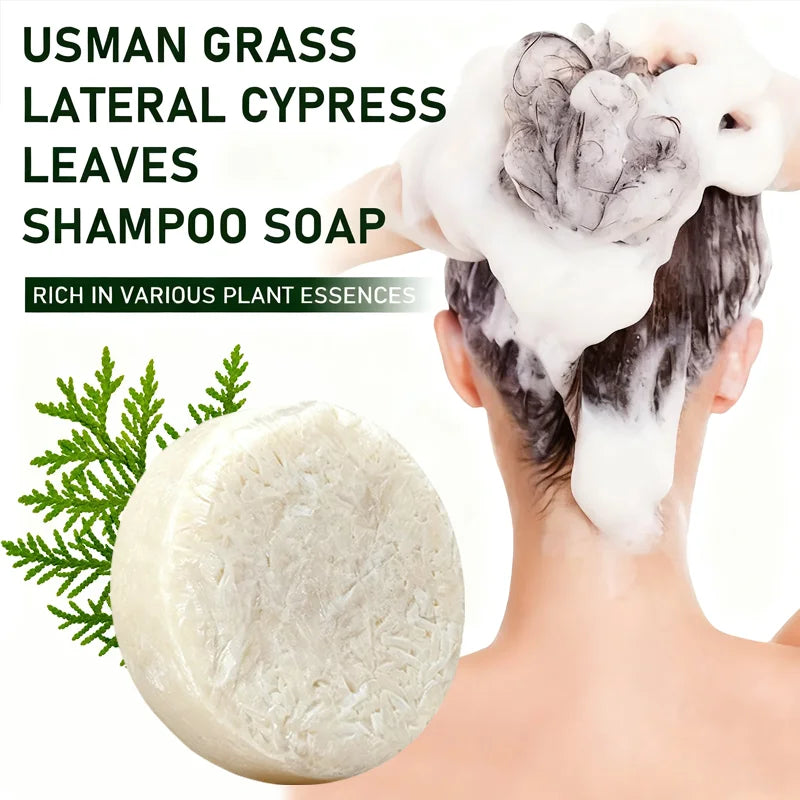 YUITIKUE Cypress Leaves Shampoo Bar with Ginseng & Rosemary, Fast Foaming Easy Rinse for Soft Shiny Hair Oasis Select