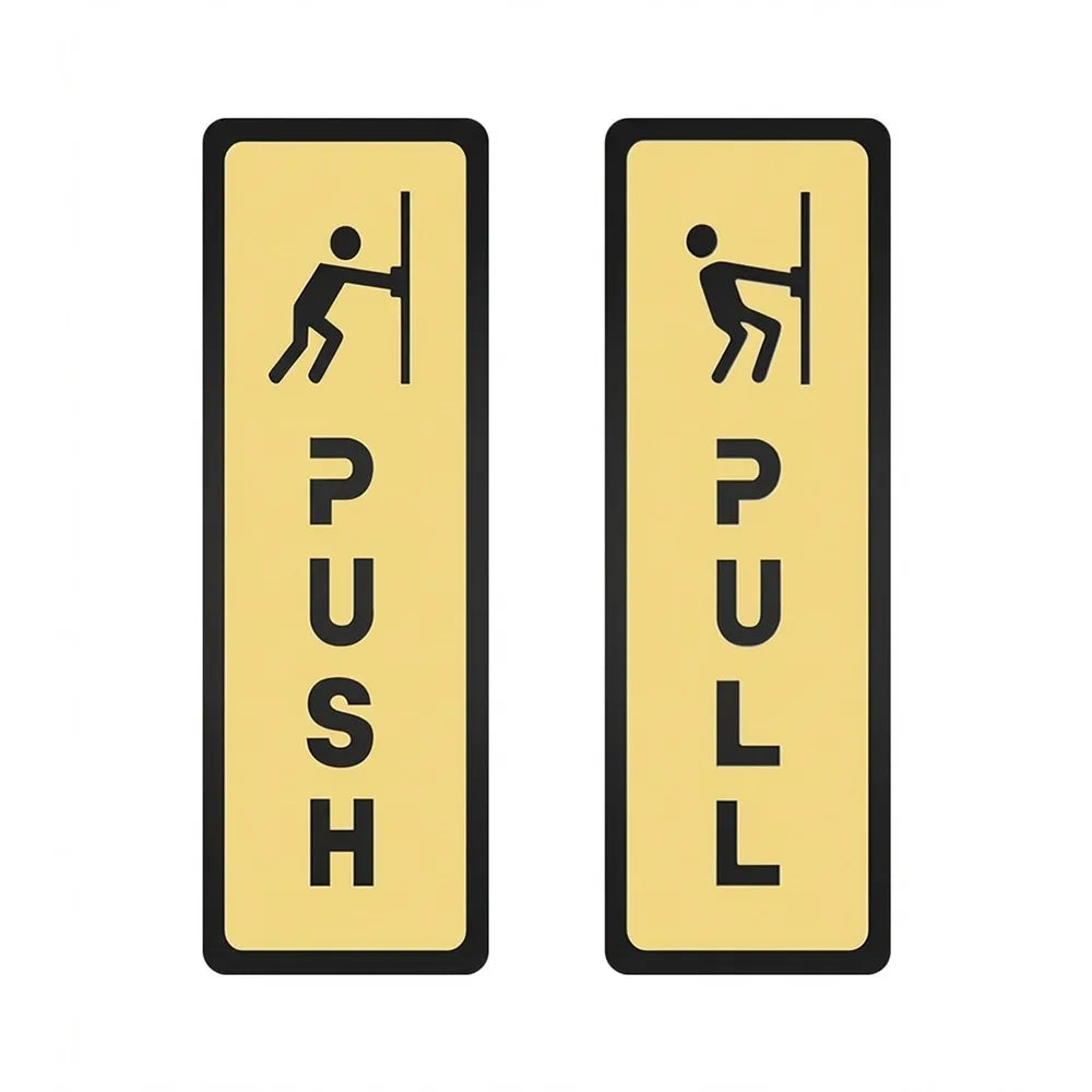 3D Acrylic Push Pull Door Sign Sticker | Self-Adhesive