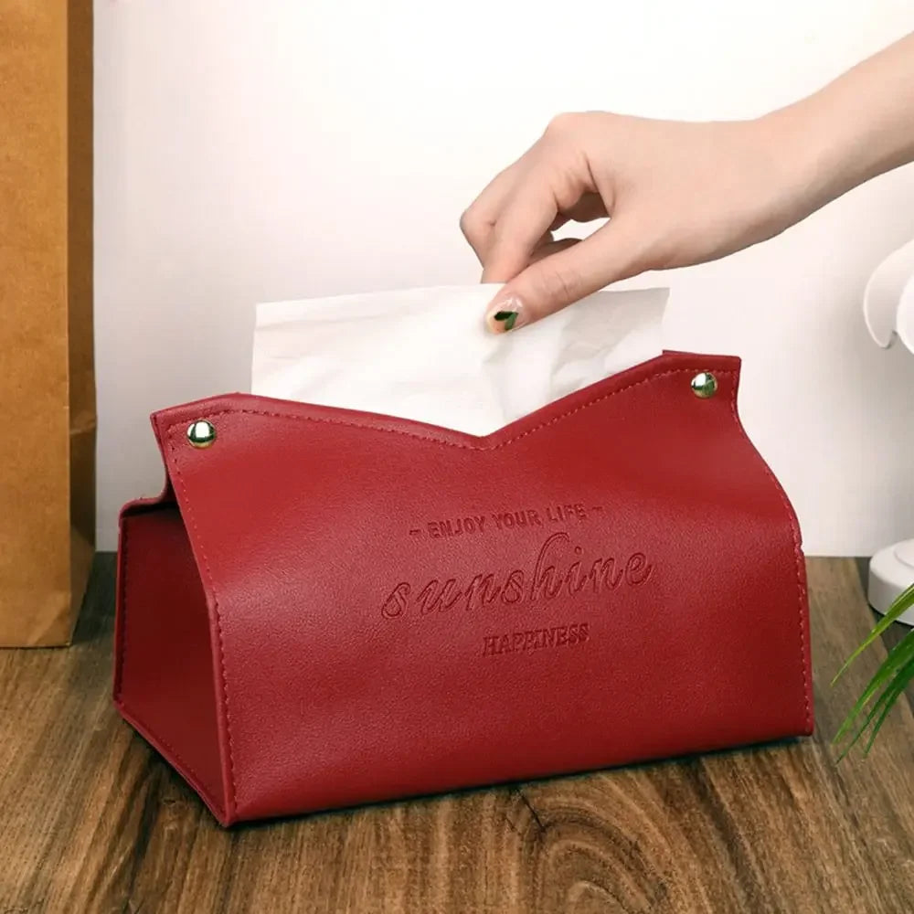 Modern PU Leather Tissue Box Cover | Car & Home Decor