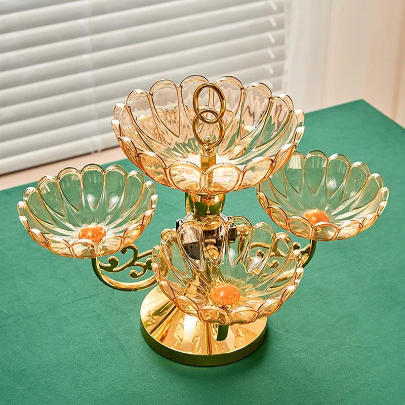 Luxury Multi-Level 360° Reversible Crystal Fruit And Candy Tray for Christmas Celebrations Oasis Select