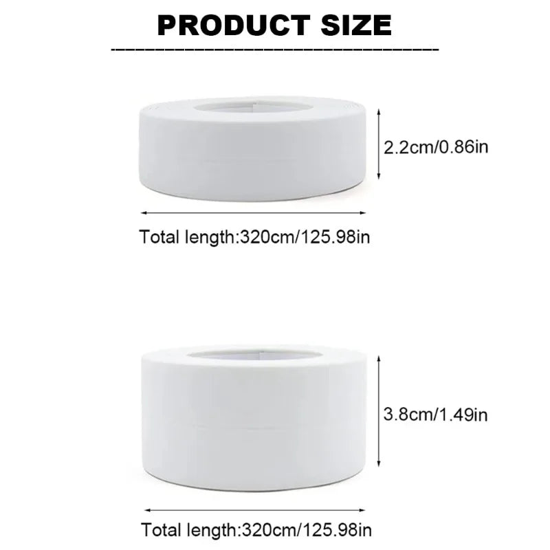 3.2M Self-adhesive Sealing Tape PVC Oil-Proof Kitchen Sink Edge Caulk Tape Waterproof Bathroom Toilet Corner Wall Sticker Oasis Select