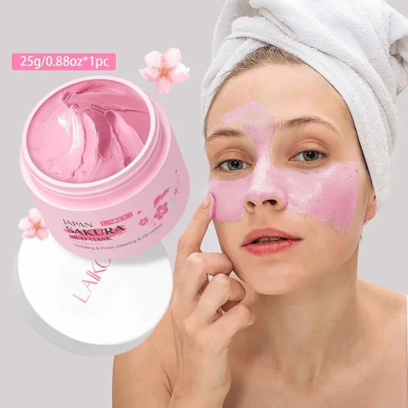 LAIKOU Sakura Mud Mask 25g Deep Cleansing Blackheads Brightening Oil Control Face Mask Oasis Select Default Title