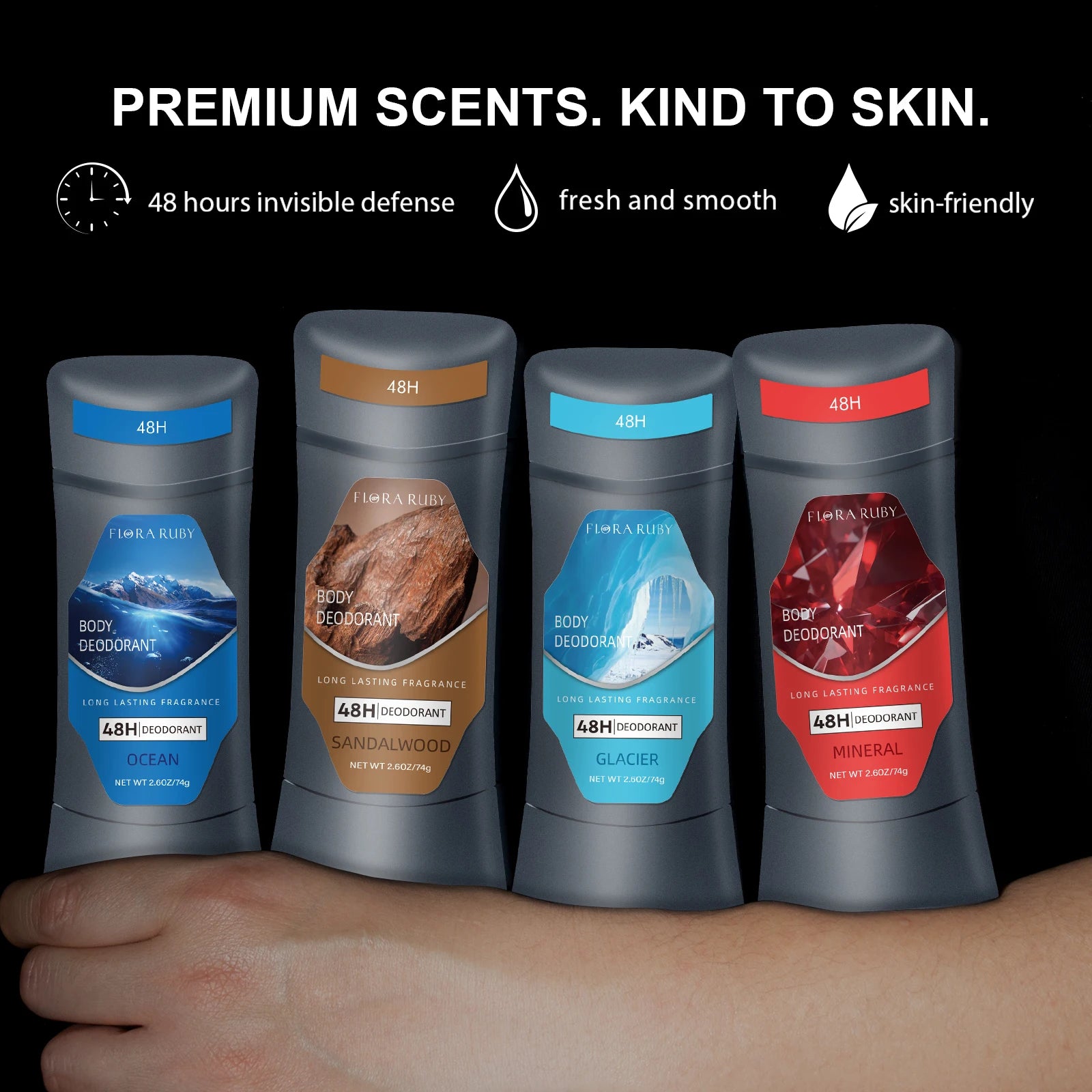 Body Odor Remov for Men Deodorant Antiperspirant Stick Aluminum Underarm Stop Sweating Care Lasting Sport Refreshing 74g/2.6OZ Oasis Select