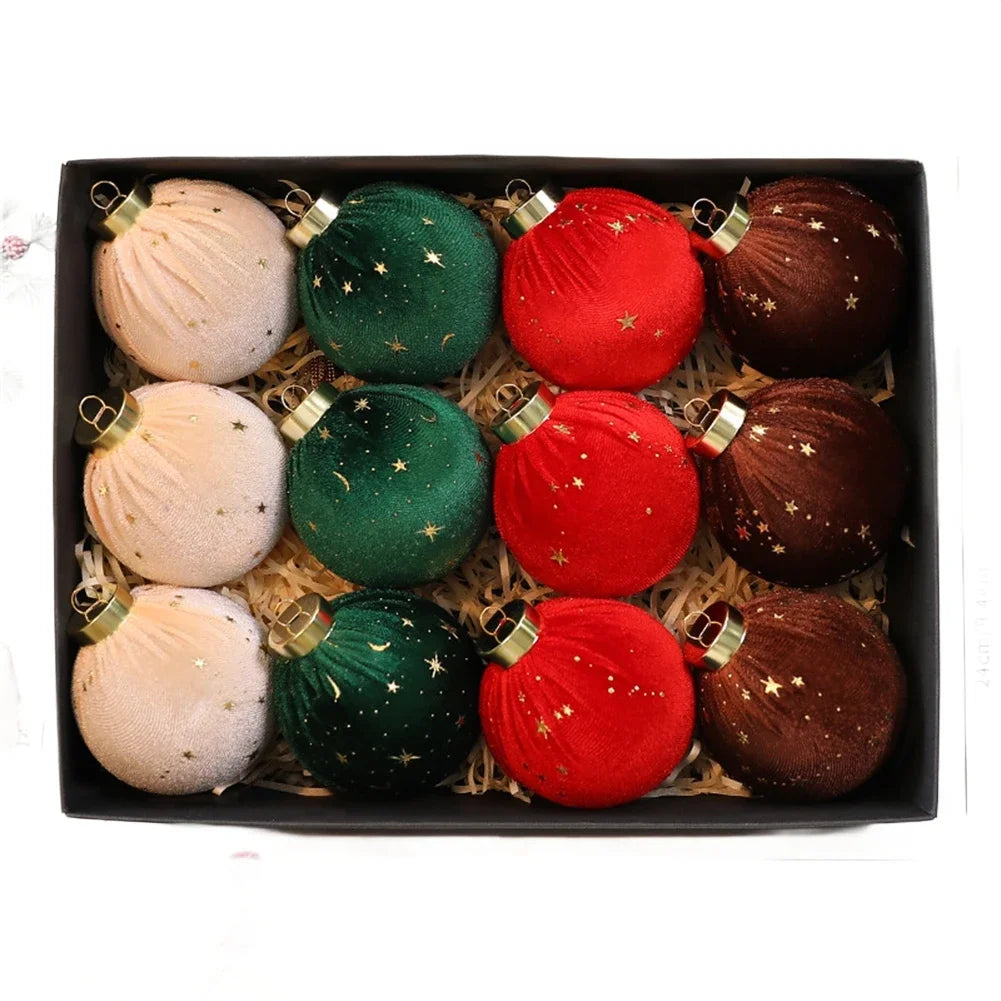 Christmas Ornaments Curly Balls Velvet Decorations 12 Pcs Set For Christmas Tree DIY Christmas Tree Decoration Decorated Ball Oasis Select D China Mainland