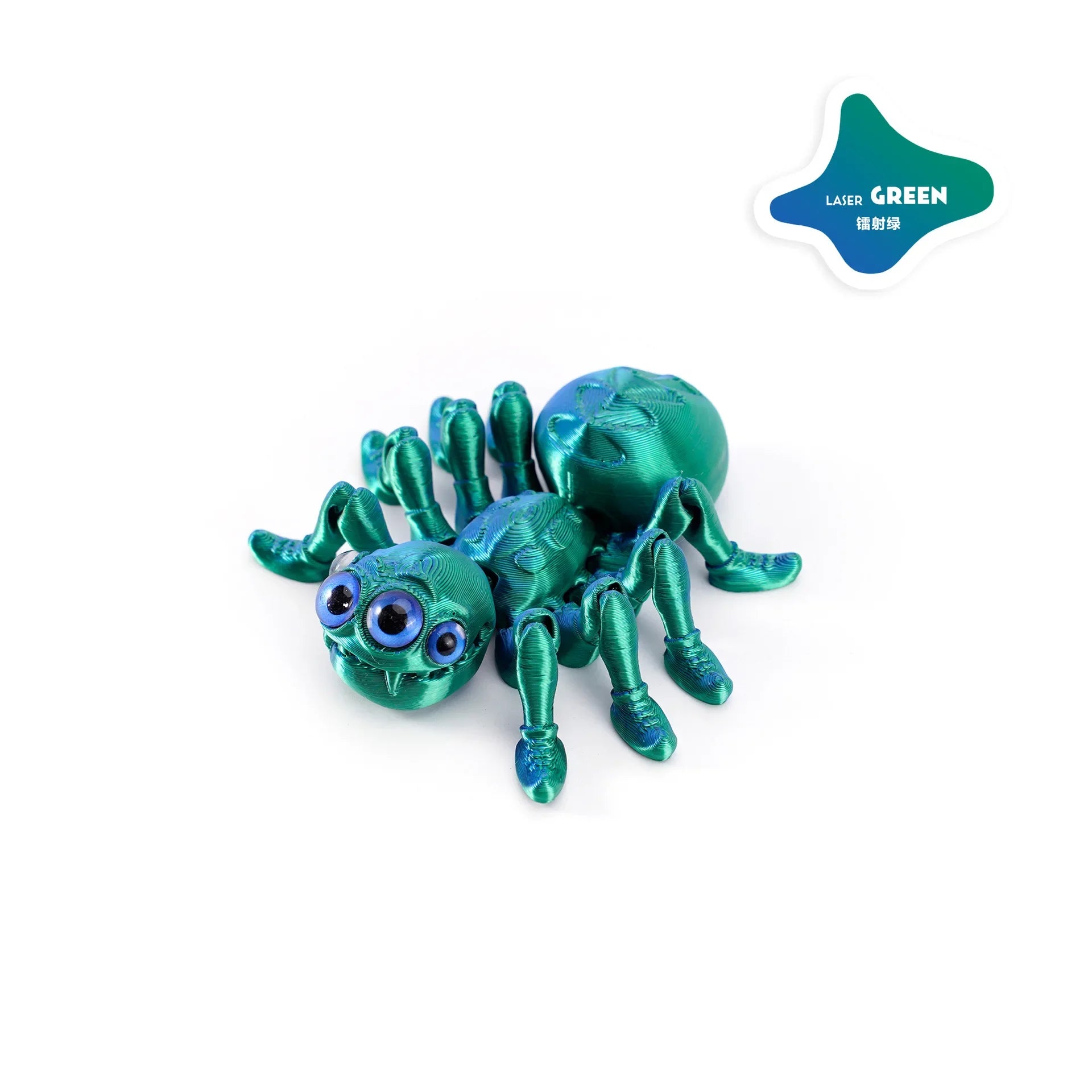 3D Printed Spider, Articulated 3D Animals,Relief Stress Fidget Toys, Desktop Pet Halloween Surprise Gift for Home Office Décor Oasis Select Green 8CM