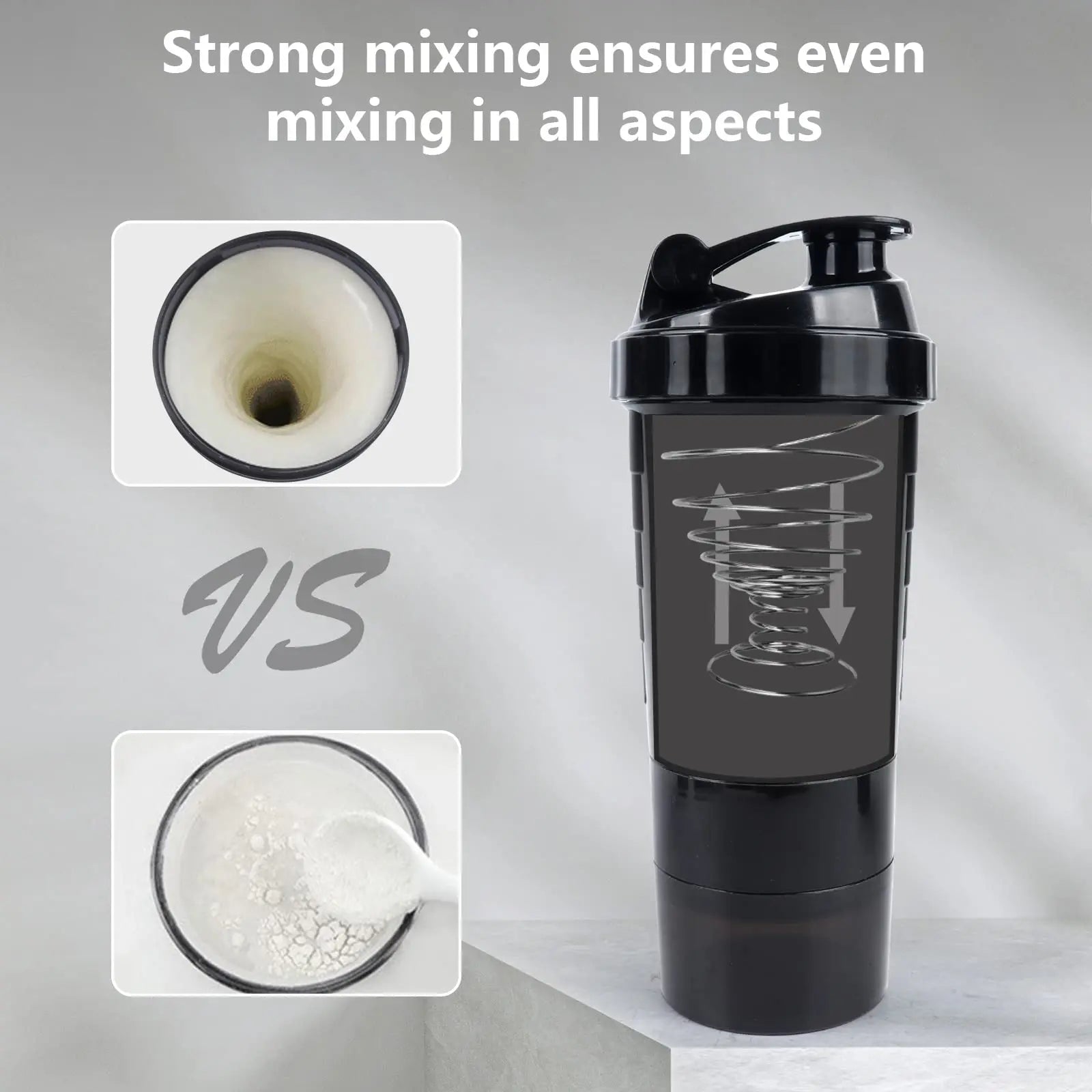 3 Layers Shaker Protein Bottle Powder Shake Cup Water Bottle Plastic Mixing Cup Body Building Exercise Bottle Oasis Select