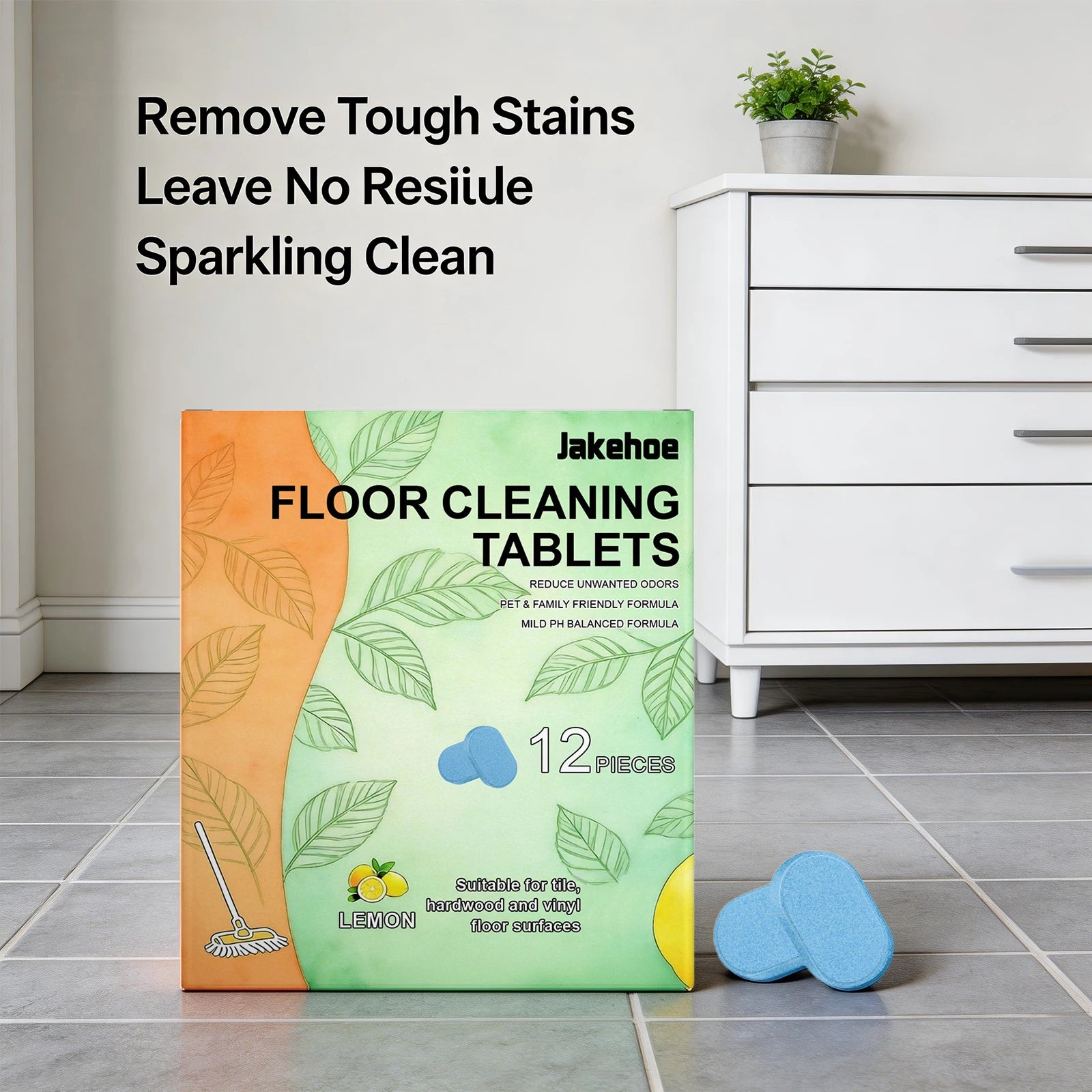 Floor Cleaning Tablets for Tile and Hardwood Removes Stains Dirt Freshens Dissolves Quickly Home with Long Lasting Clean Scent Oasis Select