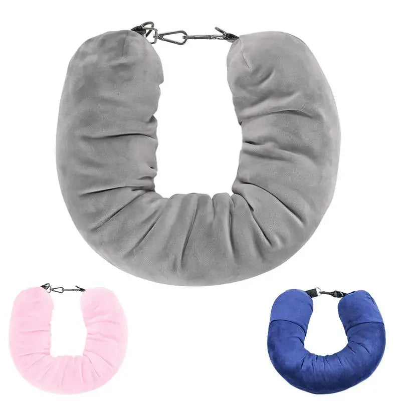 Stuffable Neck Pillow Velvet Soft Neck Pillowcase Travel Stuffable Comfortable No Filler Portable Luggage Pillowcase Storage Bag Oasis Select