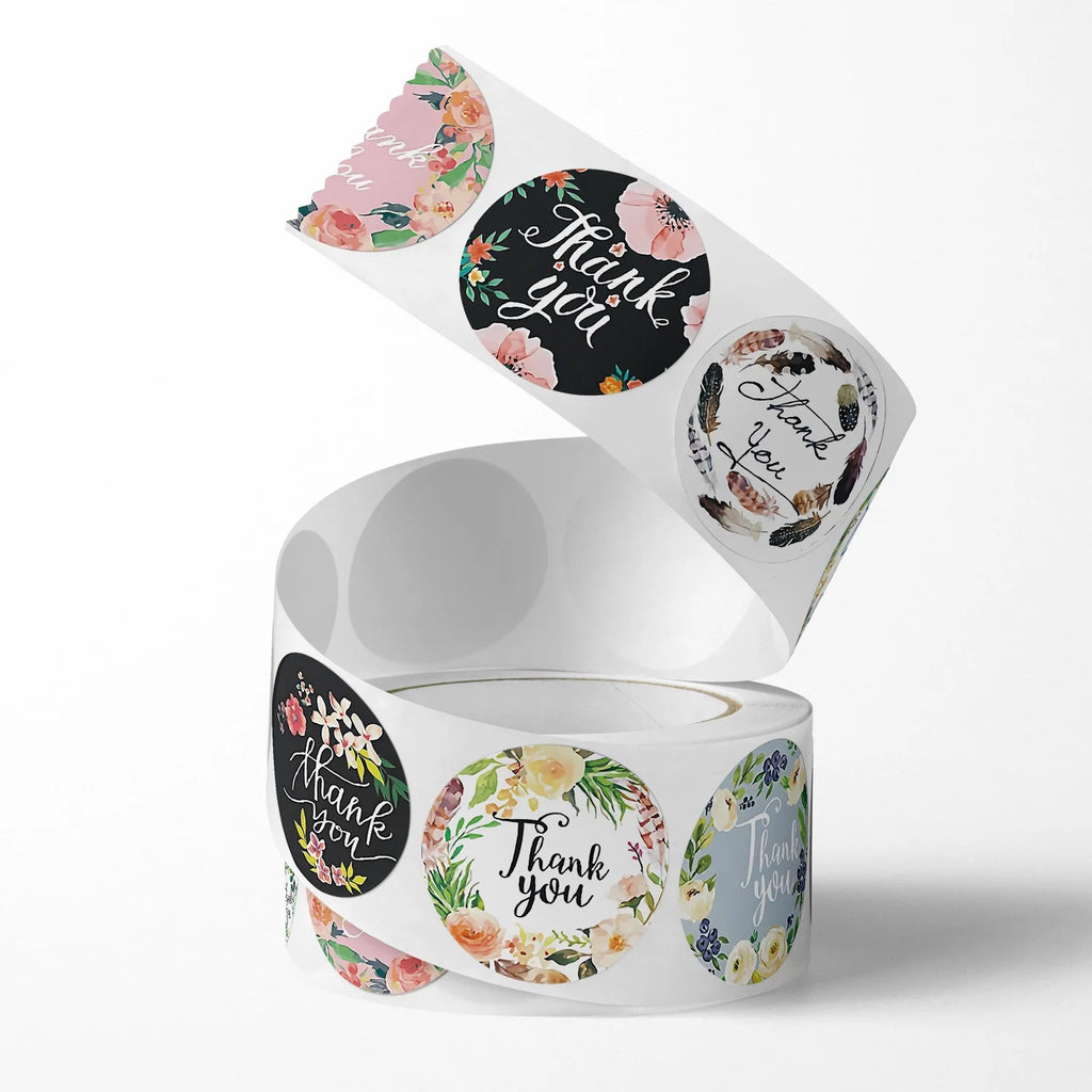 500pcs/roll label stickers, wedding decoration stickers, takeaway seal sticker labels thank you label stickers Oasis Select