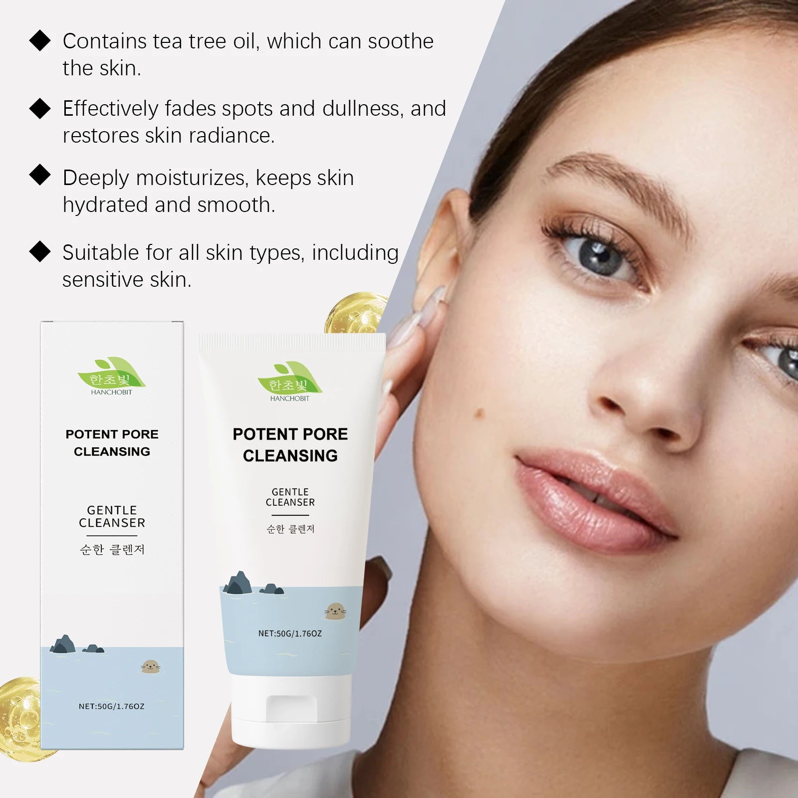 HANCHOBIT Moisturizing Face Cleanser – Hydrating & Pore Refining Facial Cleanser Oasis Select