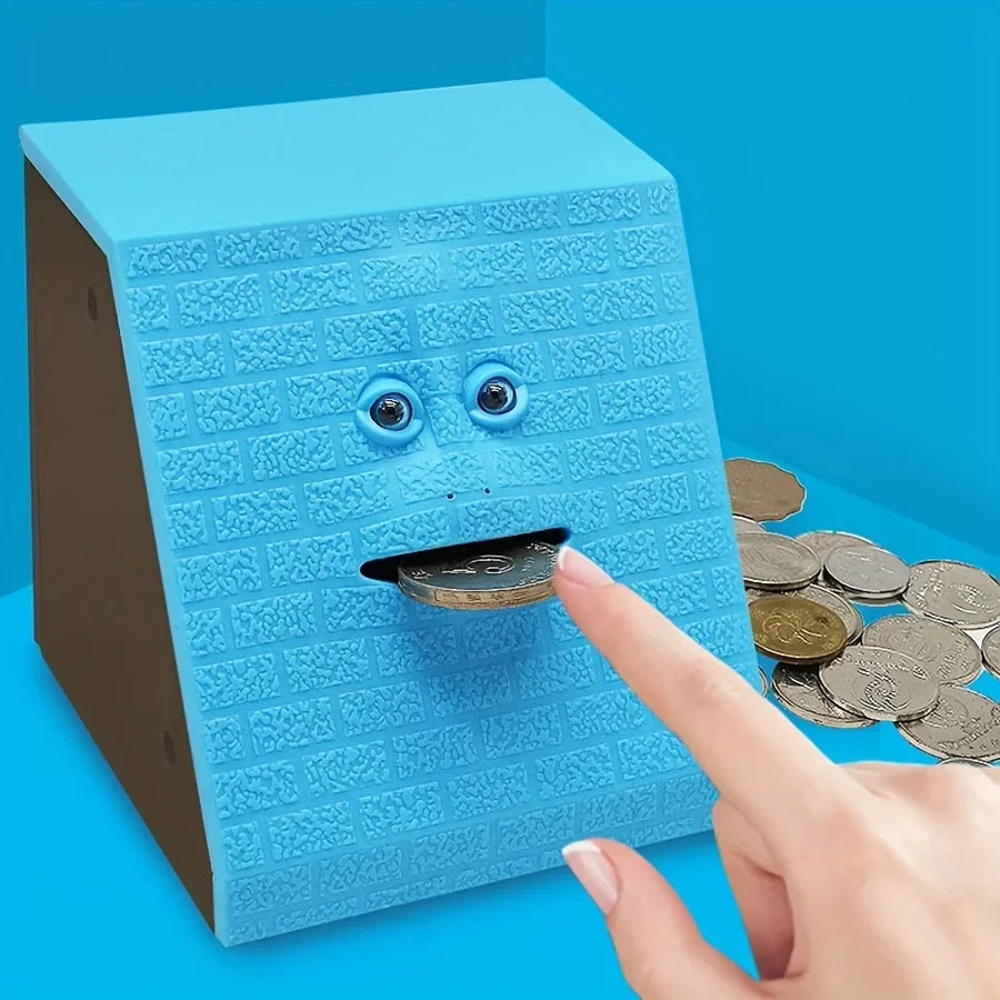 Plastic Face Bank Human Face Smart Sensor Piggy Bank Electric Coin Can Eat Money Face Piggy Bank Store Coins Oasis Select