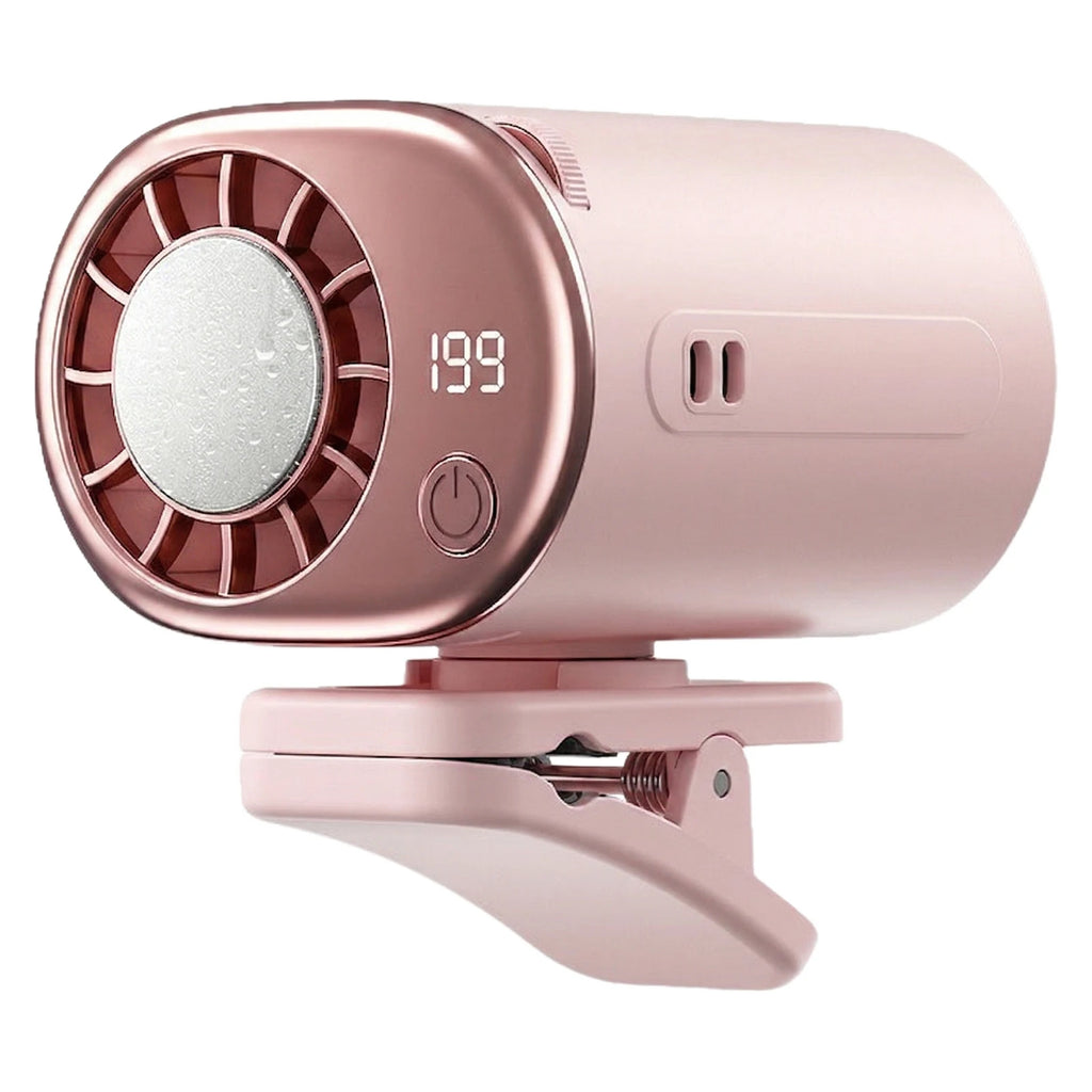 USB Rechargeable Cooling Fan with LED Display Personal Cooling Fans 199 Speeds Adjustable 2000mAh Battery for Auto Vehicle Oasis Select pink China Mainland
