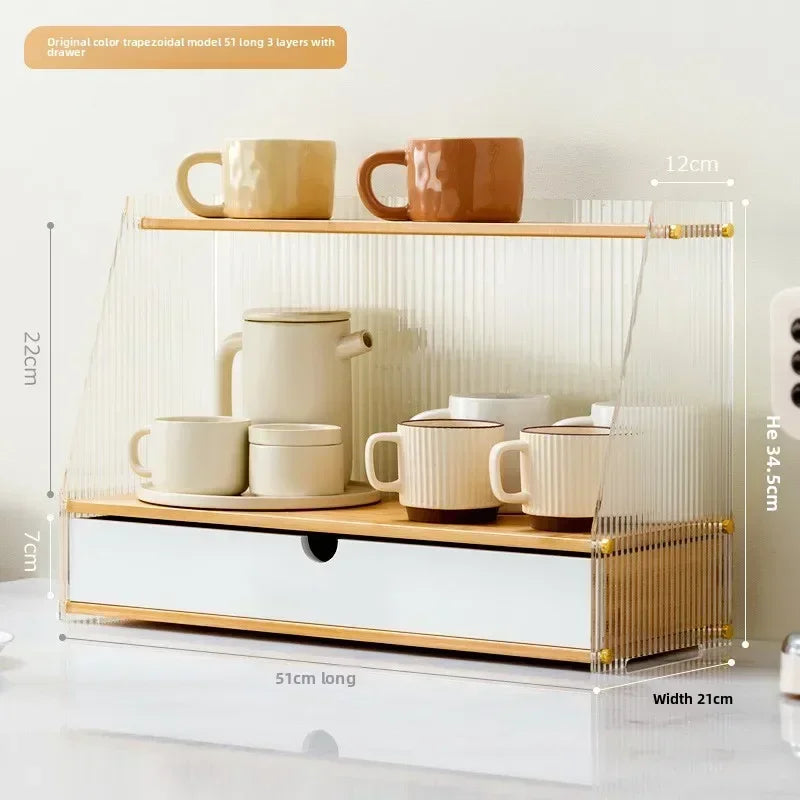 Dust-proof cup storage rack, cup holder, water cup storage rack, tea set, cup holder, coffee cup, mug storage box. Oasis Select Trapezoidal B