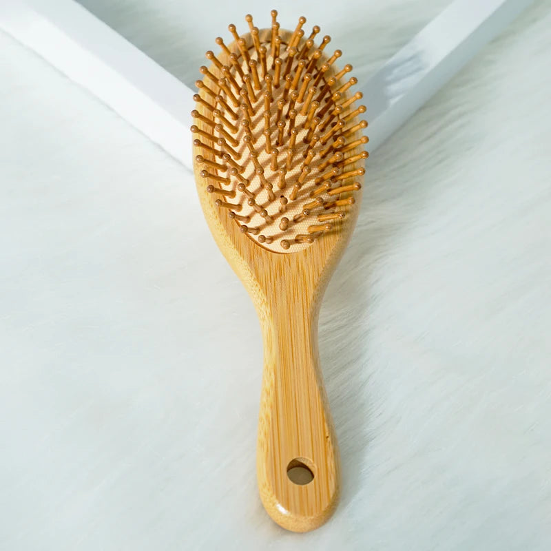 Bamboo Air Cushion Massage Comb – Scalp & Hair Care Brush Bamboo Hair Comb Oasis Select