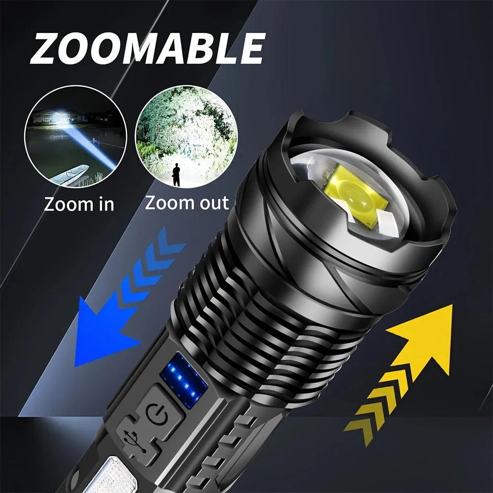 2-Pack Rechargeable LED Tactical Flashlight 2300 Lumen Zoom