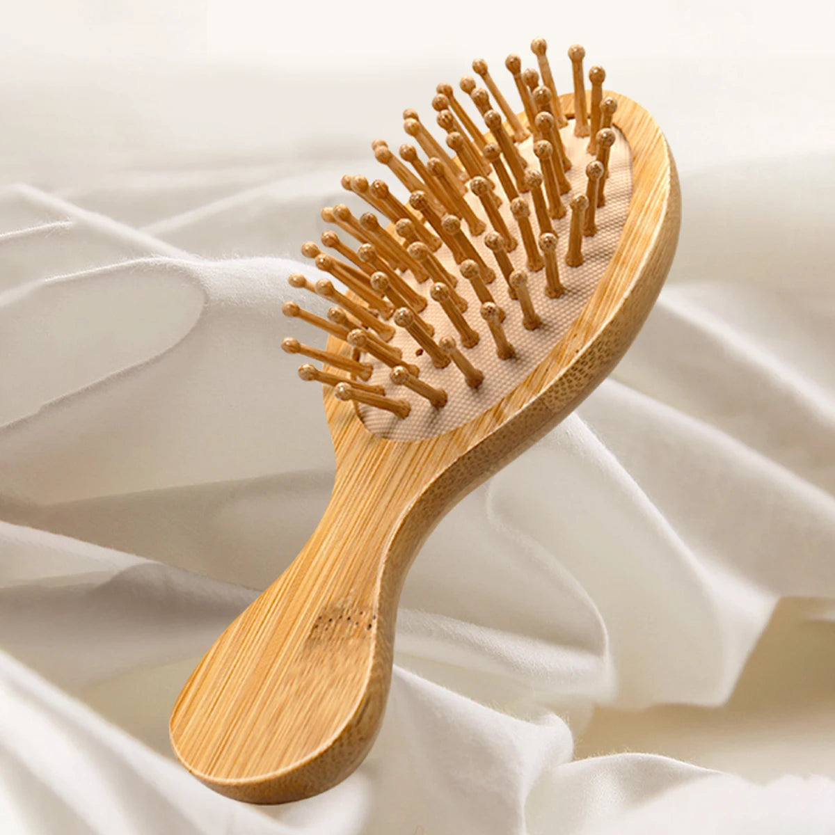 Natural Bamboo Hair Brush with Air Cushion - Scalp Massage, Anti-static Detangling Comb for Daily Hair Care & Styling Oasis Select 444-7-02