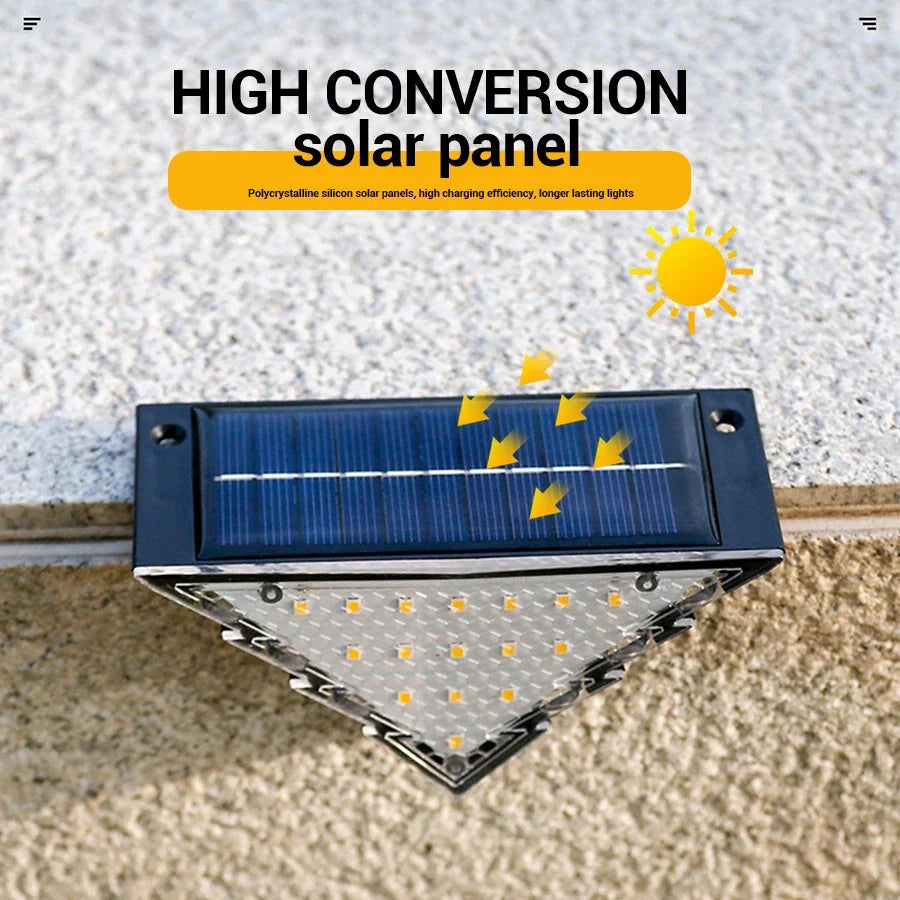 2PCS LED Outdoor Step Lights Courtyard Lenses High Brightness Atmosphere Decoration Step Lights Waterproof and Anti-theft Solar Oasis Select