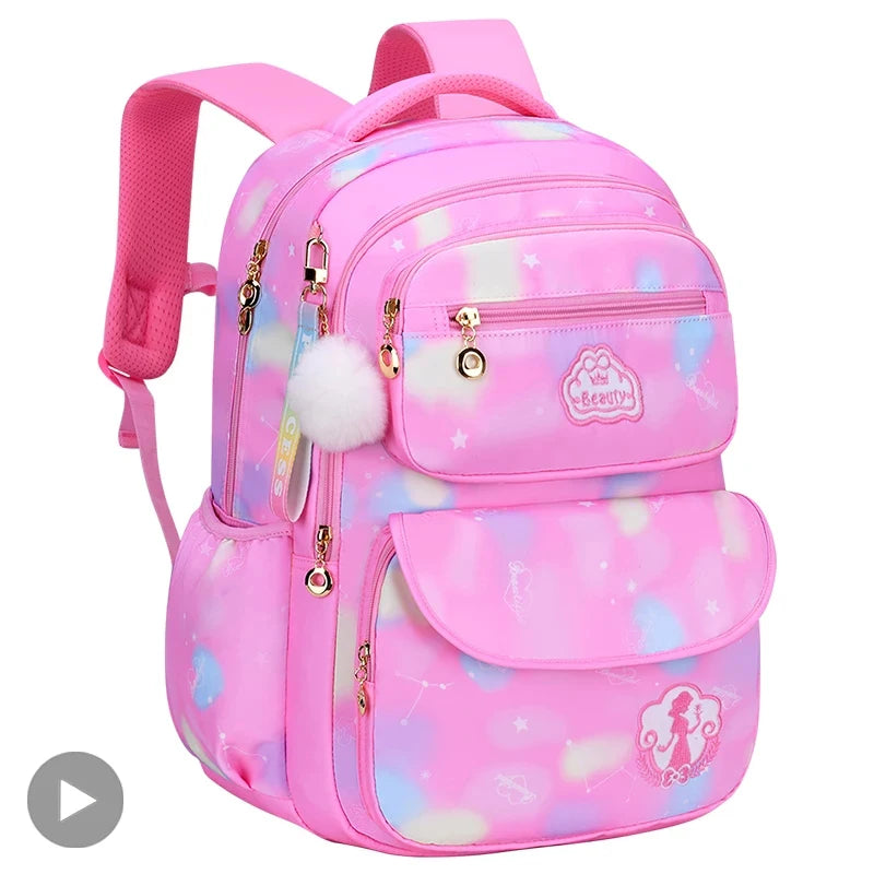 Kawaii Girls School Backpack – Cute Pink Waterproof Kids Bag
