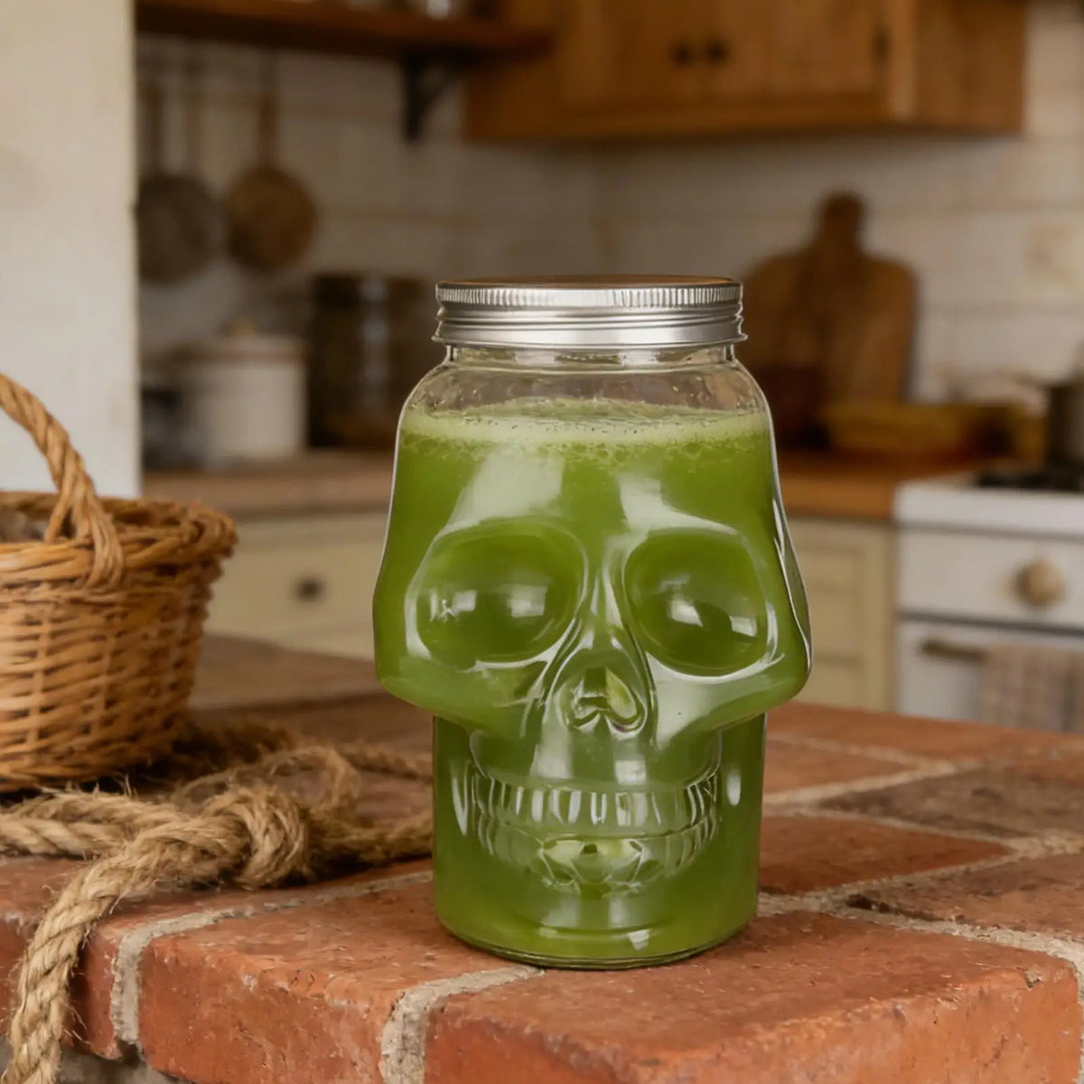 500ml/800ml Reusable Spooky Decor with Lid Skull Jars Skull Salt Container for Bathroom Picnic Tabletop Baking Dining Cooking Oasis Select
