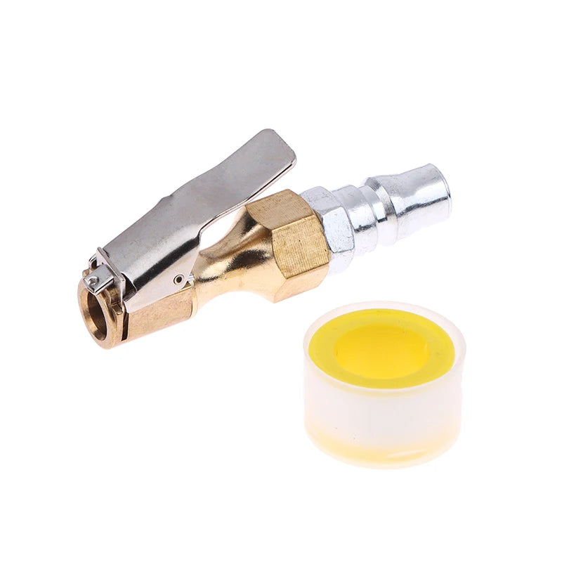 Chuck Quick Inflation Hose Nozzle Car Tire Inflator Nozzle Lock On Tire Inflator With Valve Air Compressor Adapter For Car SUV Oasis Select A