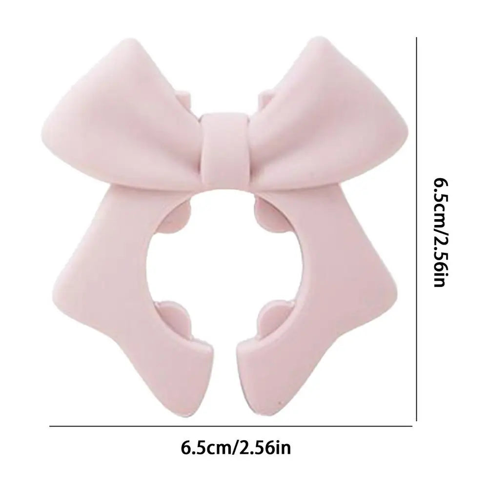 Spoon Holder for Pot Silicone Utensil Holder Bowknot Shape Ladle Rest Non-Slip Kitchen Gadget Rack for RV College Dorm Home Oasis Select Pink