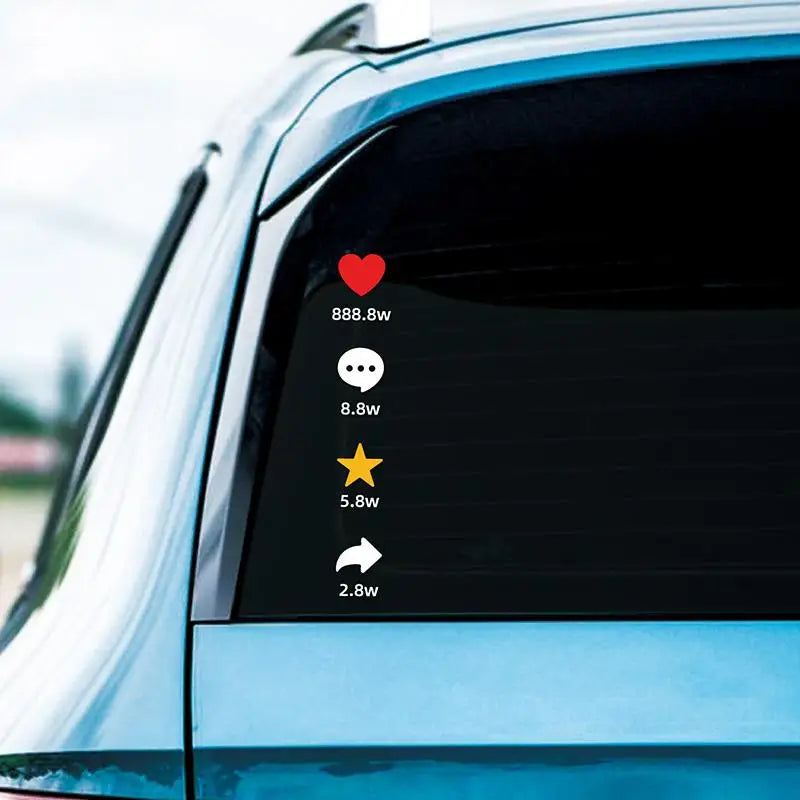 Comment Like Forward Collection Funny Window Decorative Stickers Decals For Rear Mirror Windshield Waterproof Car Sticker Oasis Select