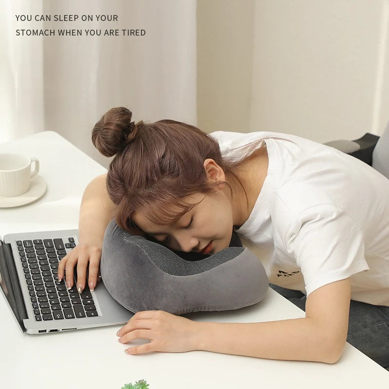 U Shaped Memory Foam Travel Neck Pillow Ergonomic Soft Cervical Support Cushion Relaxation Health Care for Airplane Car Oasis Select