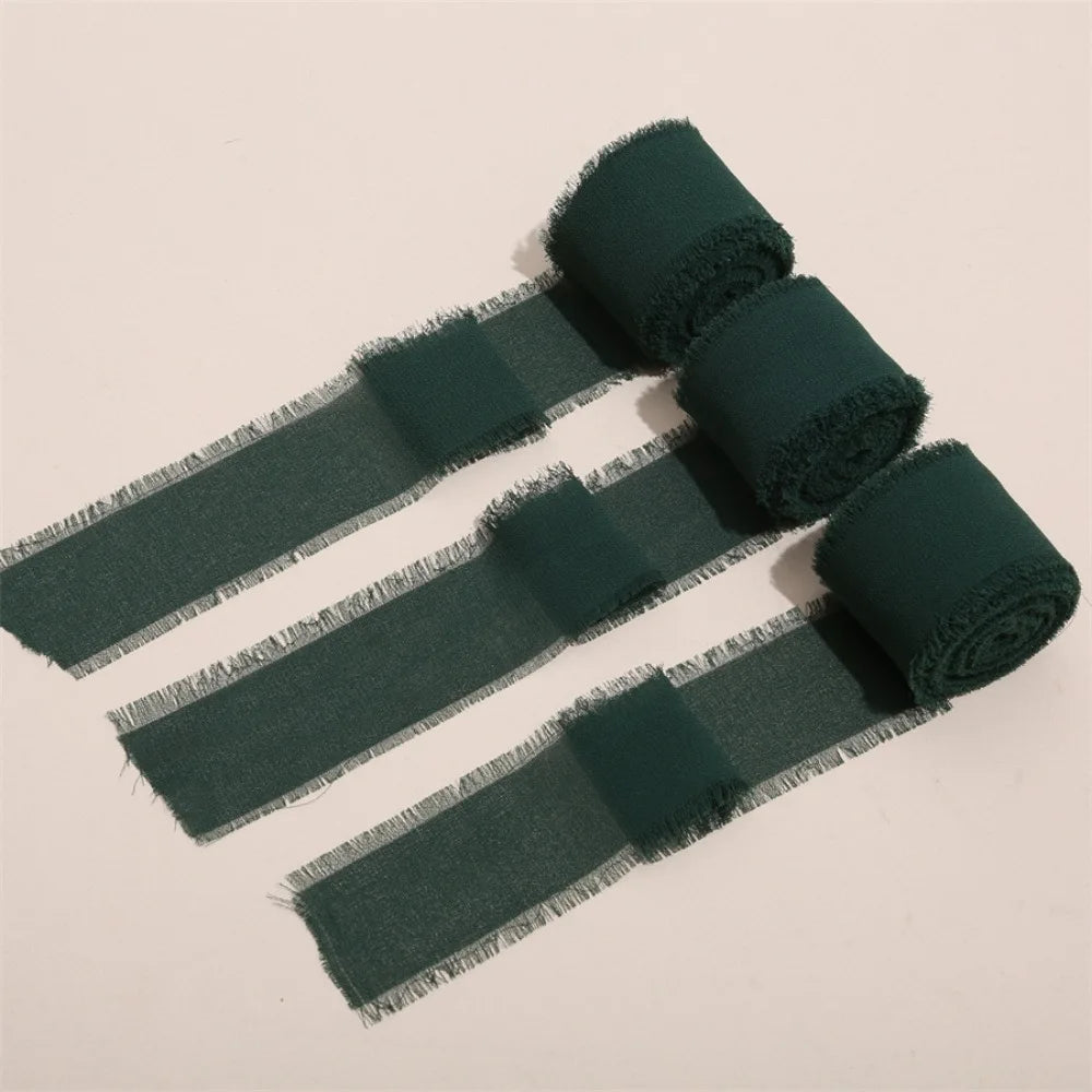 3-Roll Fringe Chiffon Ribbon 5m | DIY Wedding & Craft Décor