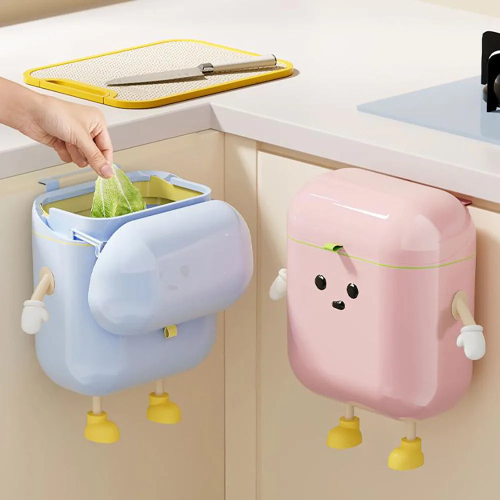 Compost Bin Kitchen for Counter Top or Under Sink, Plastic Hanging Trash Can with Lid, Wall Mounted Garbage Can for Bathroom, Oasis Select