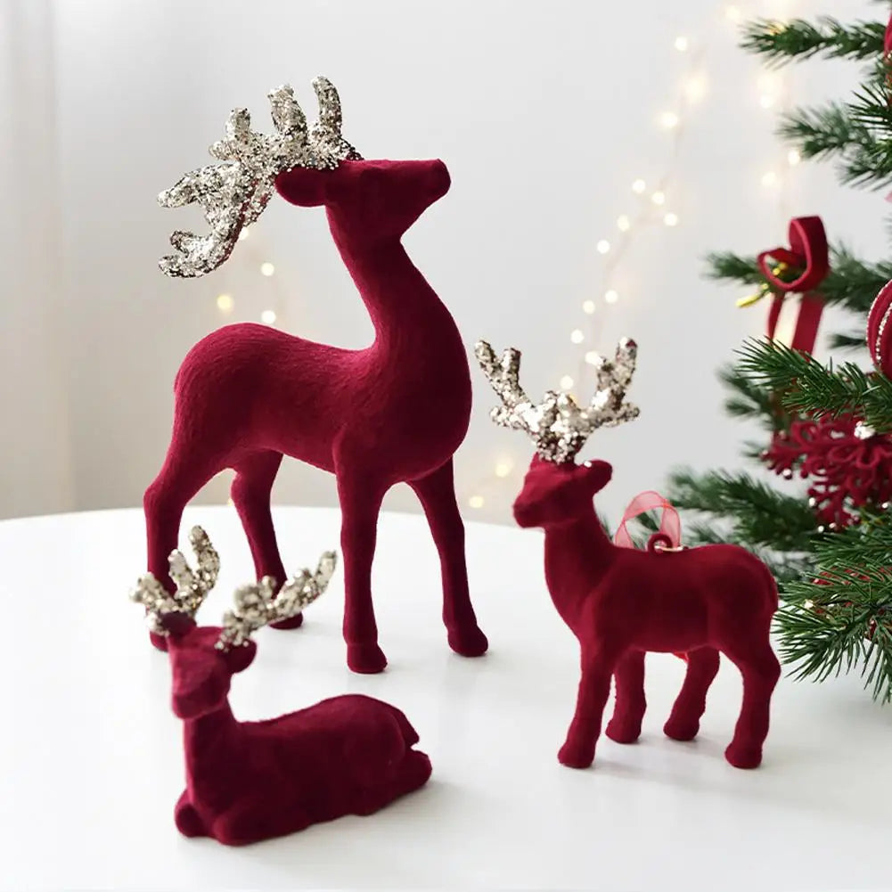 Flocked Mini Reindeer Christmas Ornament – Tabletop Elk Decor Christmas Ornament Oasis Select