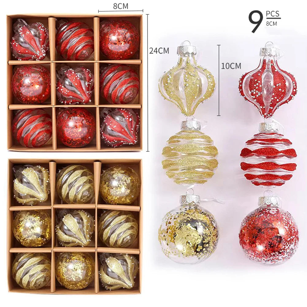 12/9/4/3PCS Christmas Balls Christmas Tree Ornaments Ball 8/6cm Xmas Hanging Tree Pendants Home Party Decor 2024 New Year Gifts Oasis Select