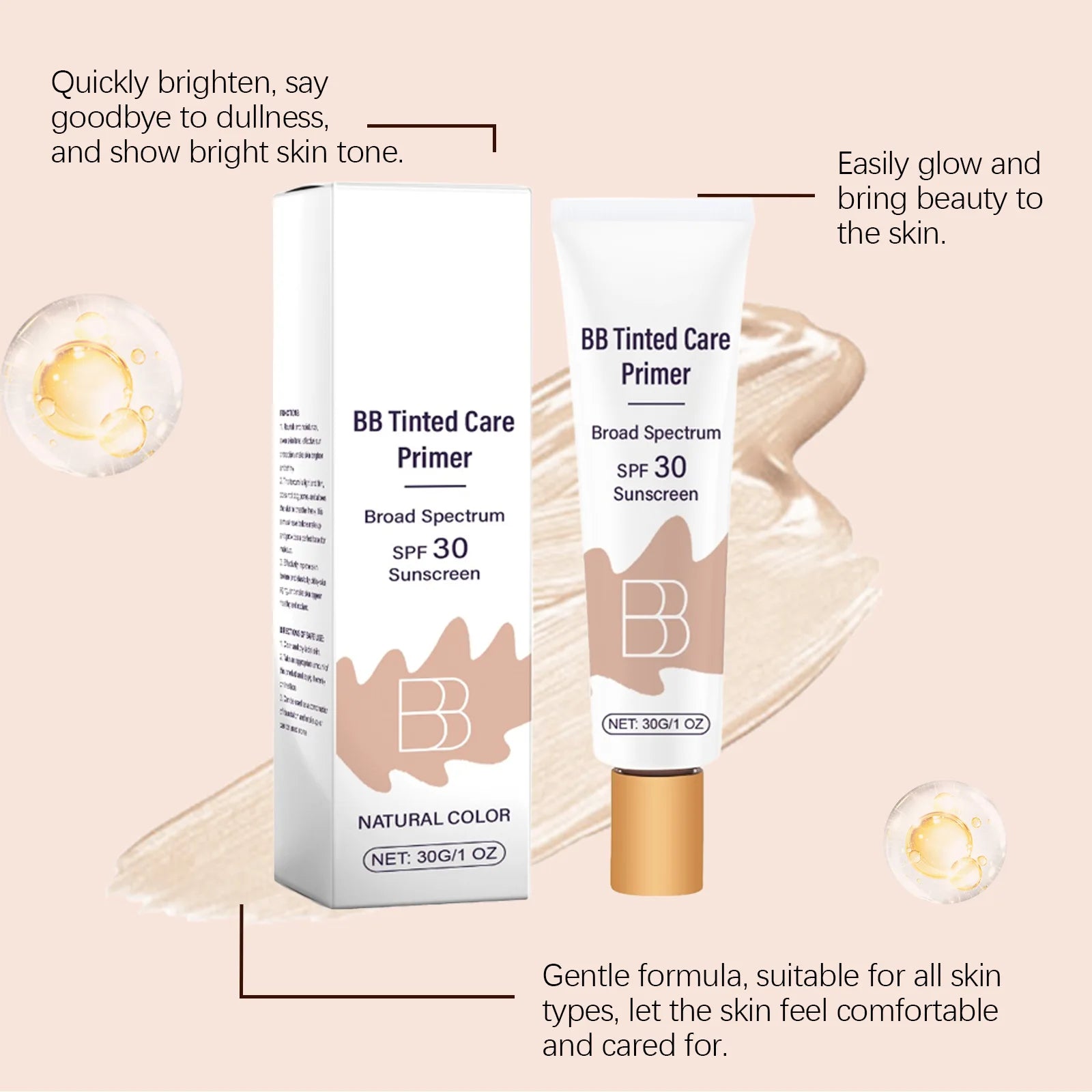 Sunscreen BB Cream Protect Sun Burn Calm Redness Balance Oil Shine Conceal Face Blemish Enhance Skin Barrier Portable Concealer Oasis Select