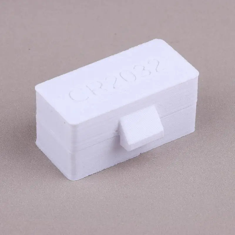 10-Hole CR2032/CR2025 Battery Box Coin Cell Battery Storage Case Portable Batteries Protective Holder Small Battery Organizer Oasis Select White