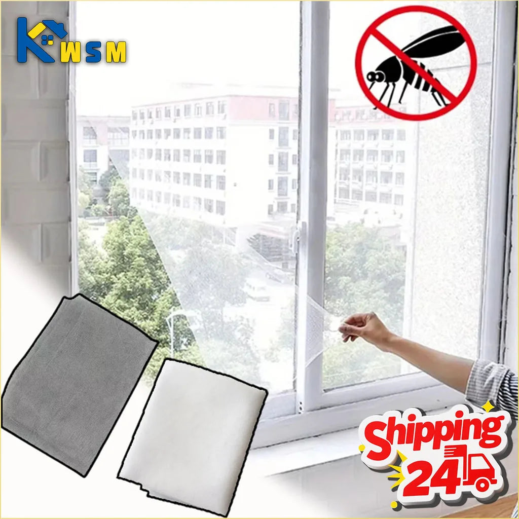 1-10PCS Thickened Polyester Mosquito Net Screen Self Adhesive with Velcro Simple Invisible Window Screen for Home Oasis Select