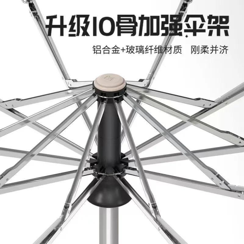 Fully automatic enlarged umbrella reinforced windproof rainstorm reverse folding car mounted business double sunny umbrella Oasis Select