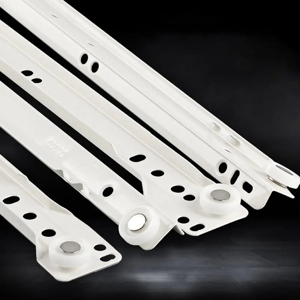 1Pair Mute Pulley Furniture Two Section Cabinets Keyboard Roller Computer Table Chute Two Cabinet Rails Drawer Track Slides Oasis Select