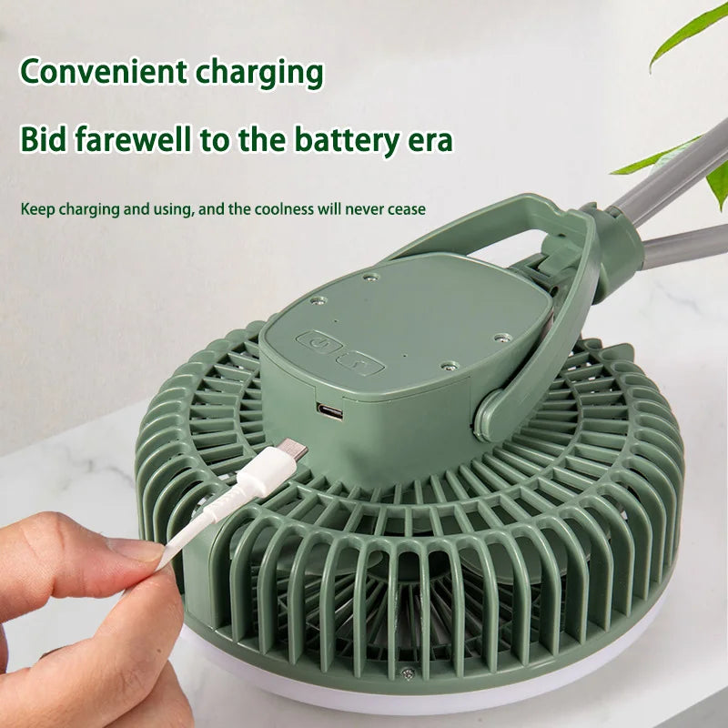URGGU Portable Rechargeable Fan – 3 Speeds & LED Light
