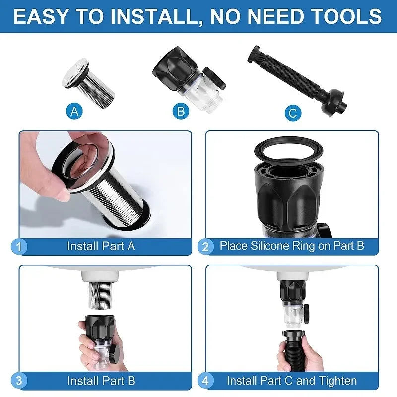Flip-Top Kitchen Sink Drain Retractable Deodorizing Filter Flexible Downspout Bathroom Sink Anti Clogging Kitchen Accessories Oasis Select