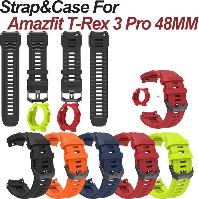 Silicone Band & Case for Amazfit T-Rex 3 Pro 48mm – Strap Cover Smartwatch Band & Case Oasis Select