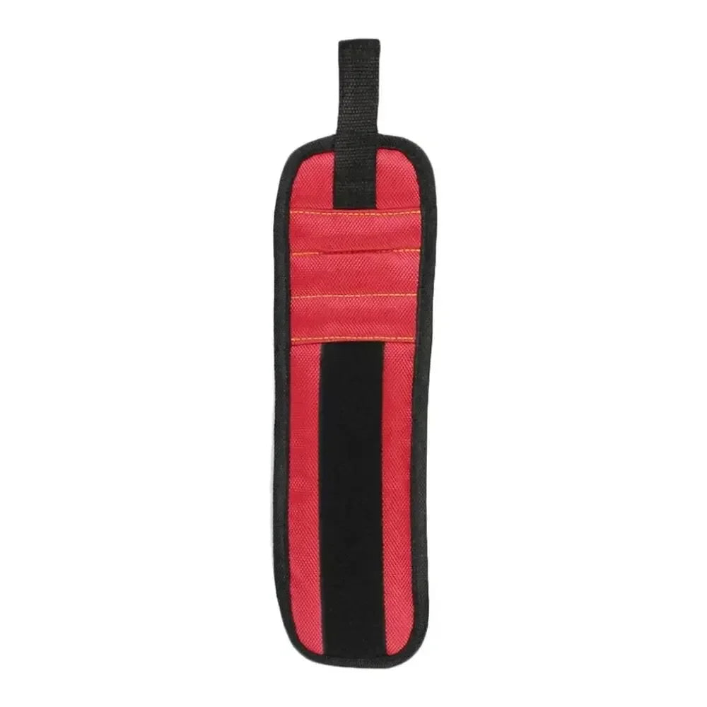 Strong Magnetic Wristband Portable Tool Bag Electrician Adjustable Wrist Belt for Holding Screws Nails Drilling Bits Bolts Oasis Select RED