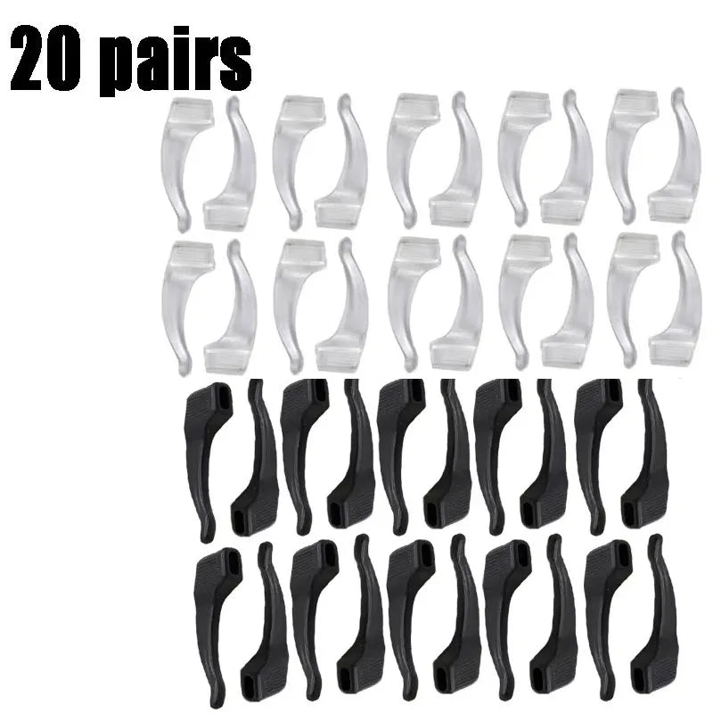 5-20pairs Clear Anti-slip Ear Hook Eyeglasses Accessories Grip Anti-fall Eyewear Holder Glasses Leg Ear Sleeve Bracket Fastener Oasis Select 20 pairs-mix