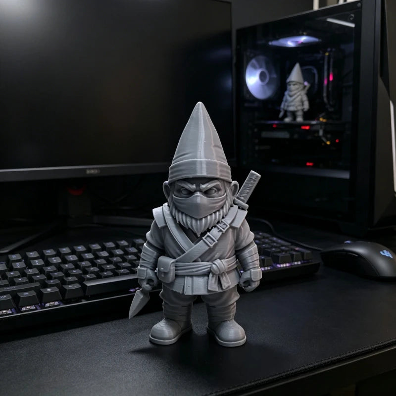 Ninja Gnome Figurines Warrior Dwarf Statues Fantasy Style Ornaments for Home Office Desktop Shelf and Garden Bonsai Decor Gifts Oasis Select