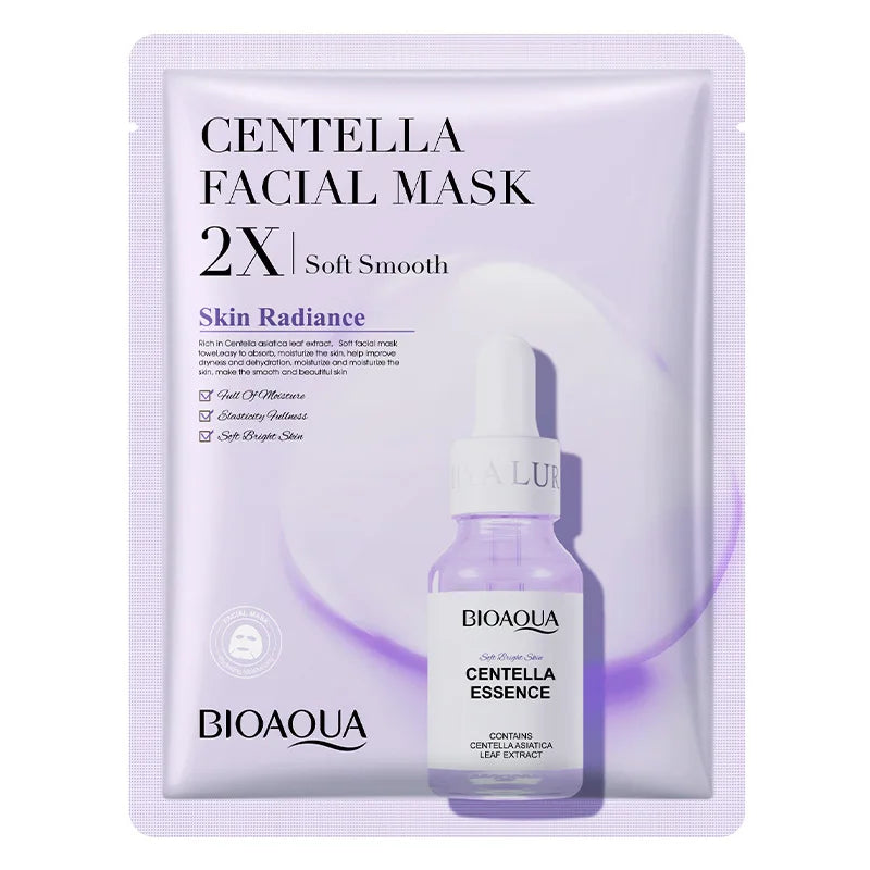 BIOAQUA Centella Collagen Sheet Masks 20pc – Hyaluronic Acid Collagen Sheet Mask Oasis Select CENTELLA ASIATICA