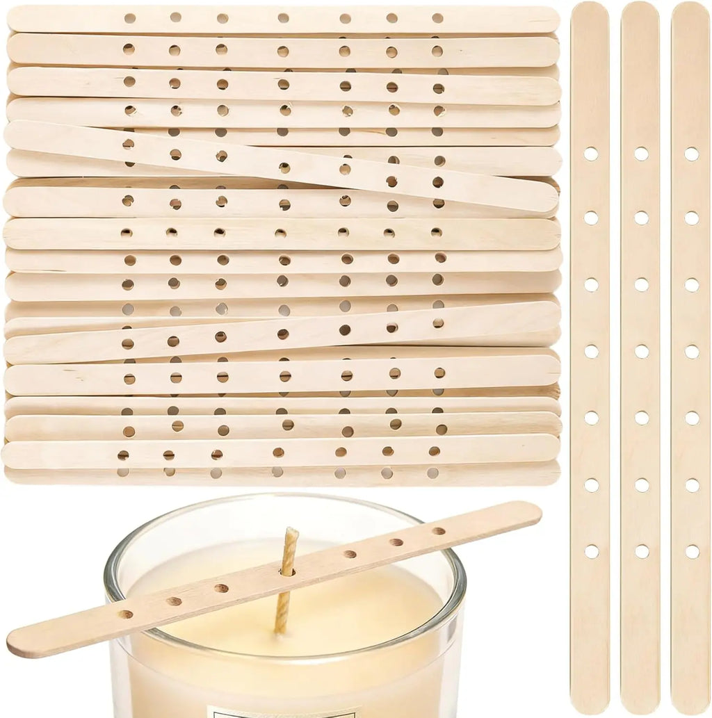 30/50pcs 7 Holes Wooden Candle Wick Holder for Candle Making Candle Wick Centering Devices, DIY Candle Making Tools Oasis Select 50pcs
