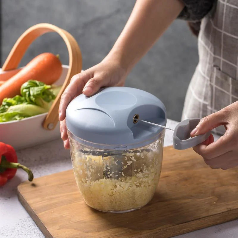 Manual Garlic Chopper & Veggie Mincer 500ml/900ml | CHANSUNRUN Manual Food Chopper Oasis Select