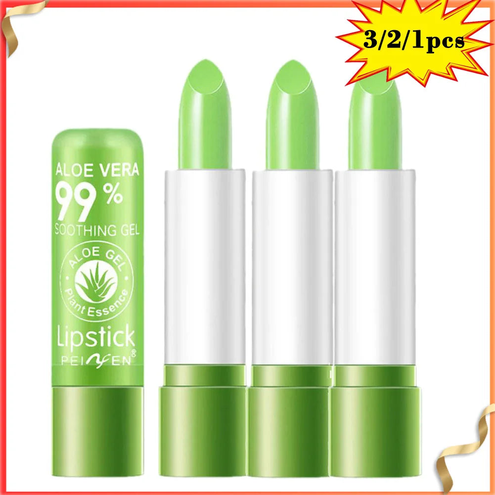Moisturizing Aloe Vera Color-Changing Lipstick Temperature-Activated, Lip Balm for Nourishing, Anti-Drying, Exfoliating Lip Care Oasis Select