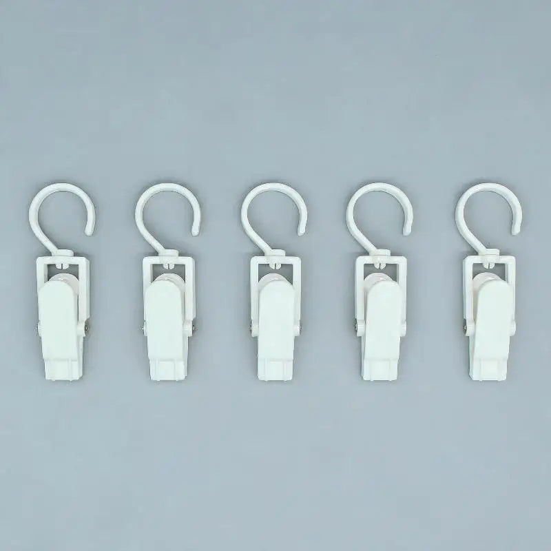 5 Pack Durable Plastic Hanging Clips 360 Degree Swivel Hooks Non Slip for Closet Hat Scarf Sock Small Item Storage Oasis Select A