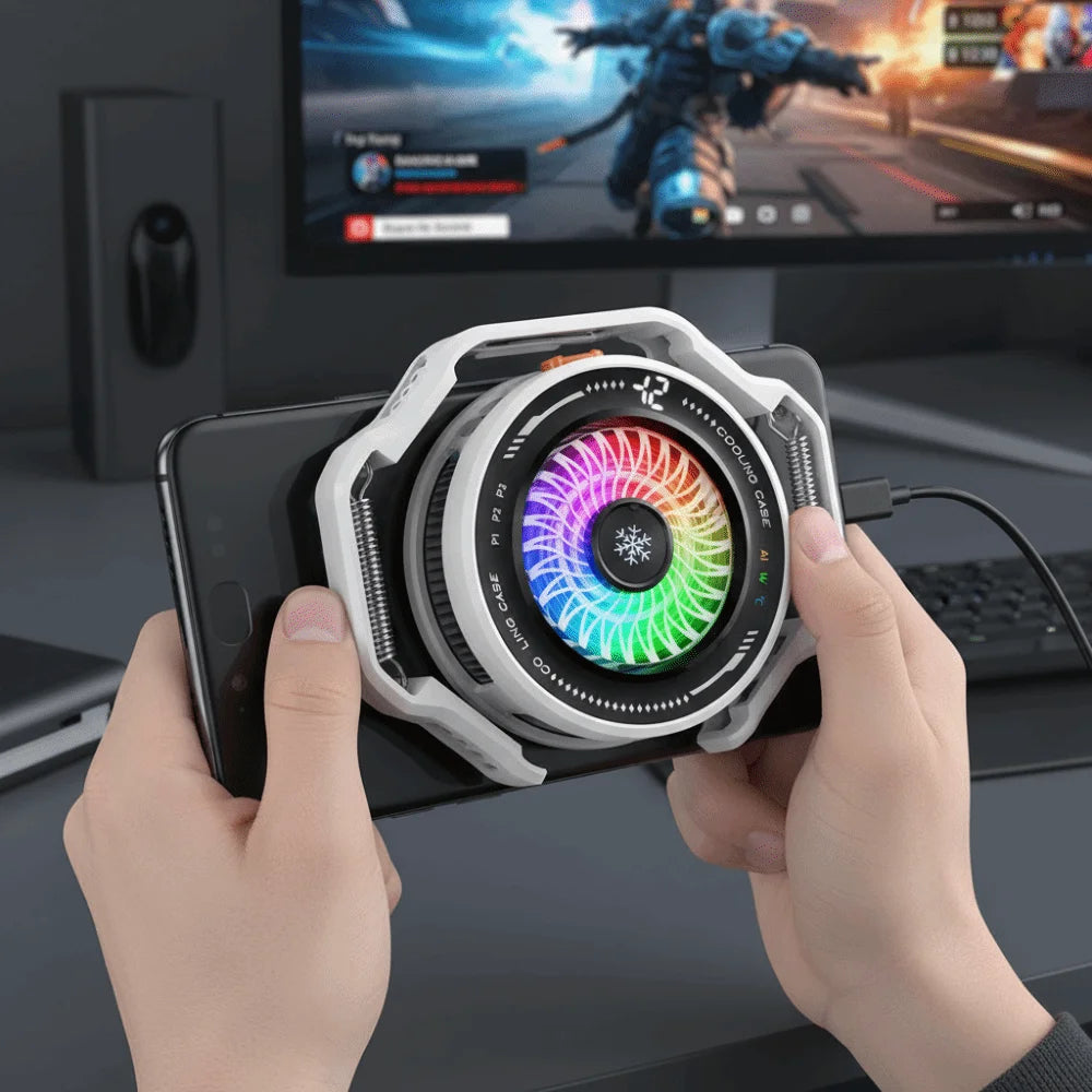 AI Smart Temp Control Magnetic Mobile Phone Cooler 4 Modes RGB Colorful Semiconductor Freezing Gaming Radiator Tablet Heat Sinks Oasis Select
